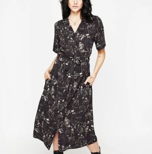 Disturbia Black Graphic Midi Dress